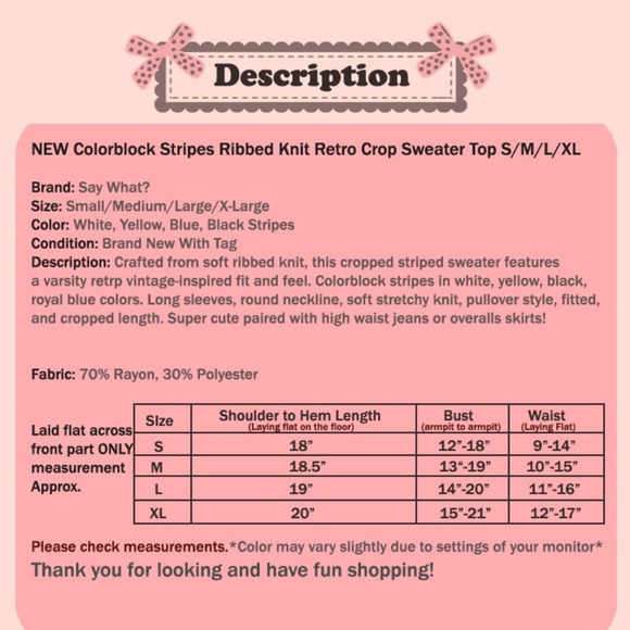 Colorblock Stripe Fitted Rib Knit Crop Sweater Top - Picture 8 of 8